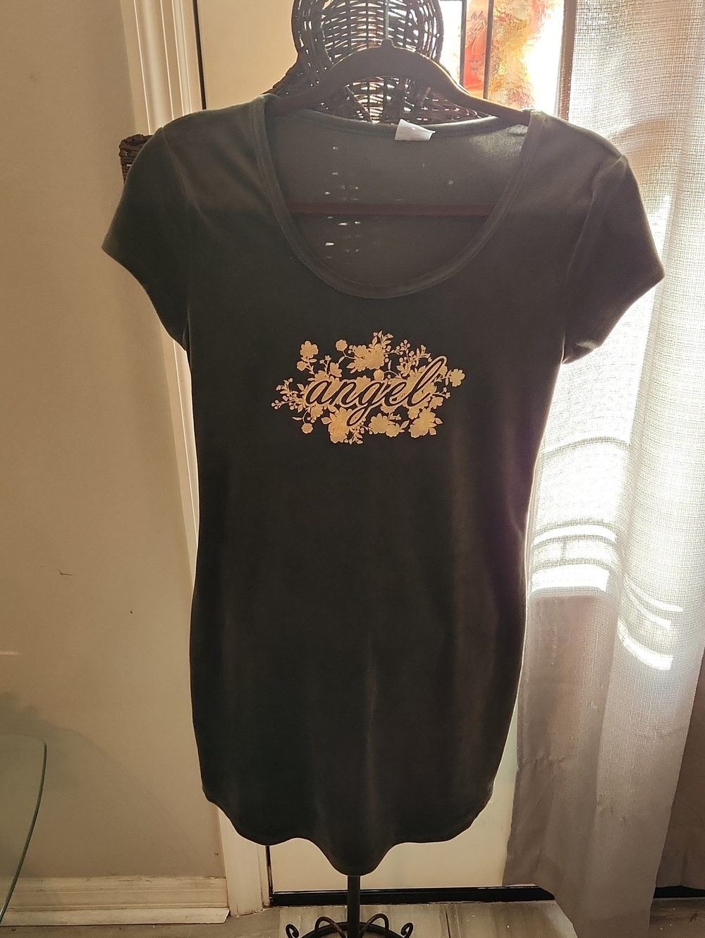 GREEN "Angel" Graphic Scoop Neck Women's DRESS